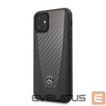 Aizmugurējais vāciņš Mercedes-Benz Apple iPhone 11 Hard Case Leather Carbon Fiber Black