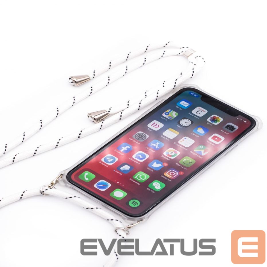 Aizmugurējais vāciņš Evelatus Samsung A40 Case with rope White Stripes Transparent