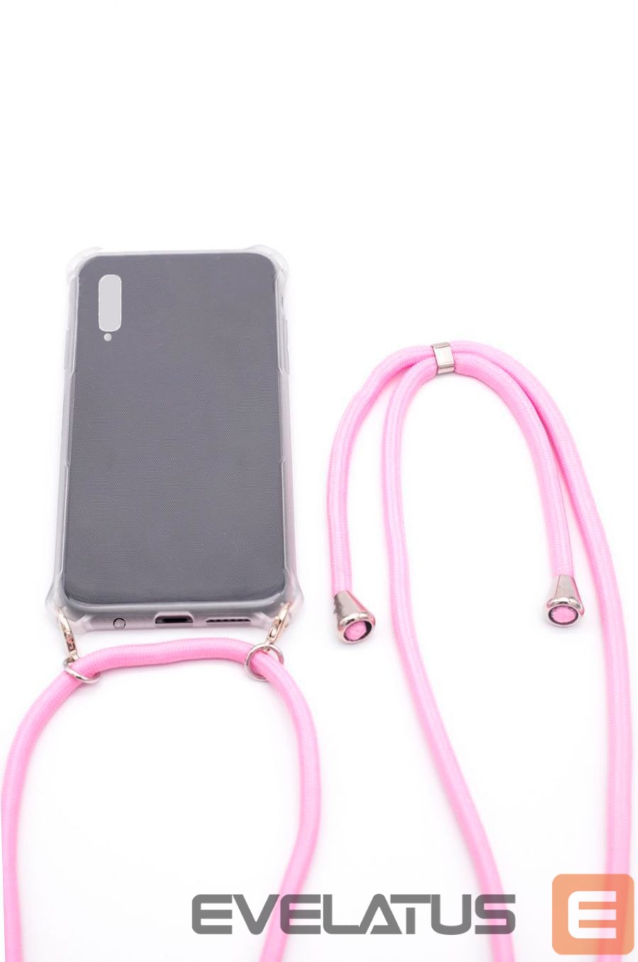 Aizmugurējais vāciņš Evelatus Samsung A50 Case with rope Pink Transparent