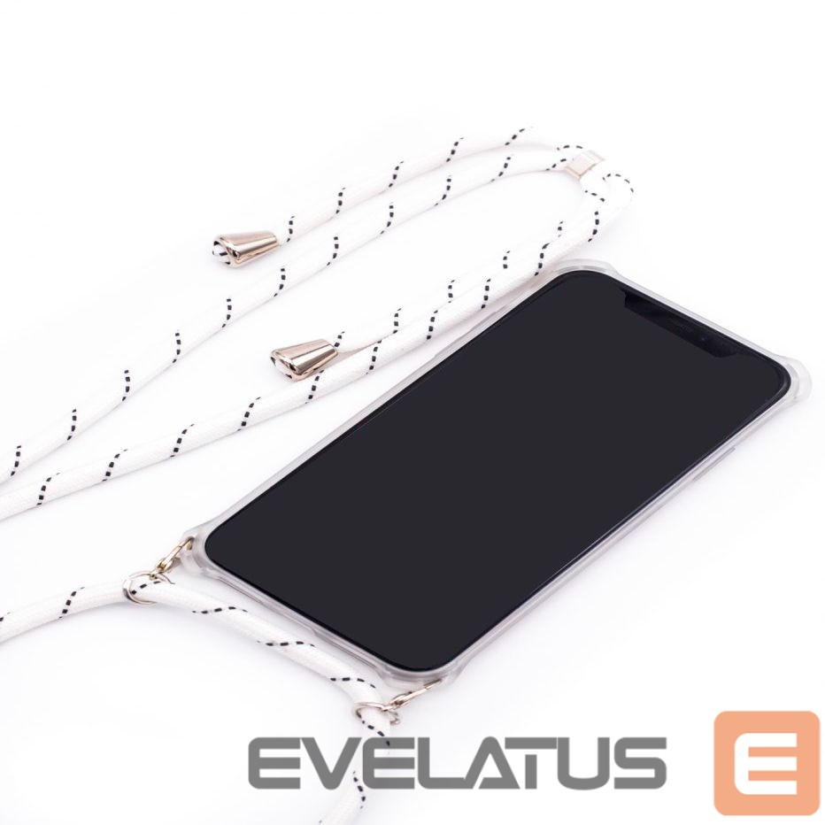 Aizmugurējais vāciņš Evelatus Samsung A50 Case with rope White Stripes Transparent