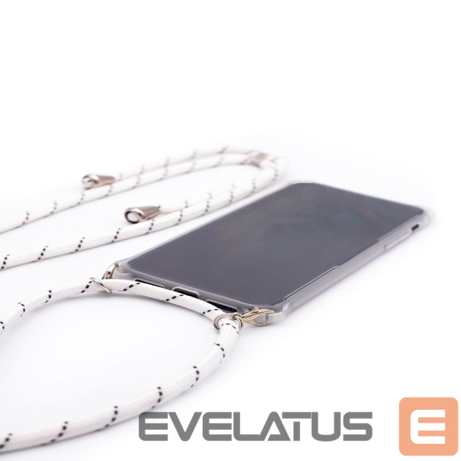 Aizmugurējais vāciņš Evelatus Samsung A70 Case with rope White Stripes Transparent