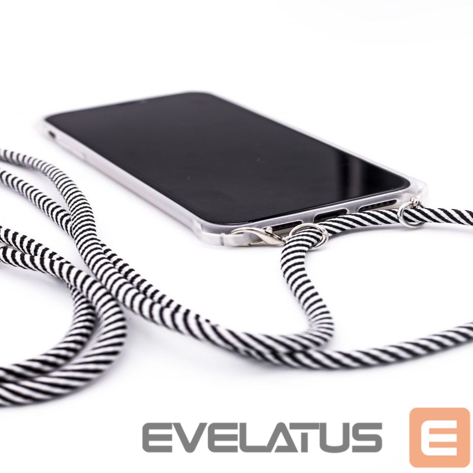 Aizmugurējais vāciņš Evelatus Samsung S10 Case with rope Black Stripes Transparent