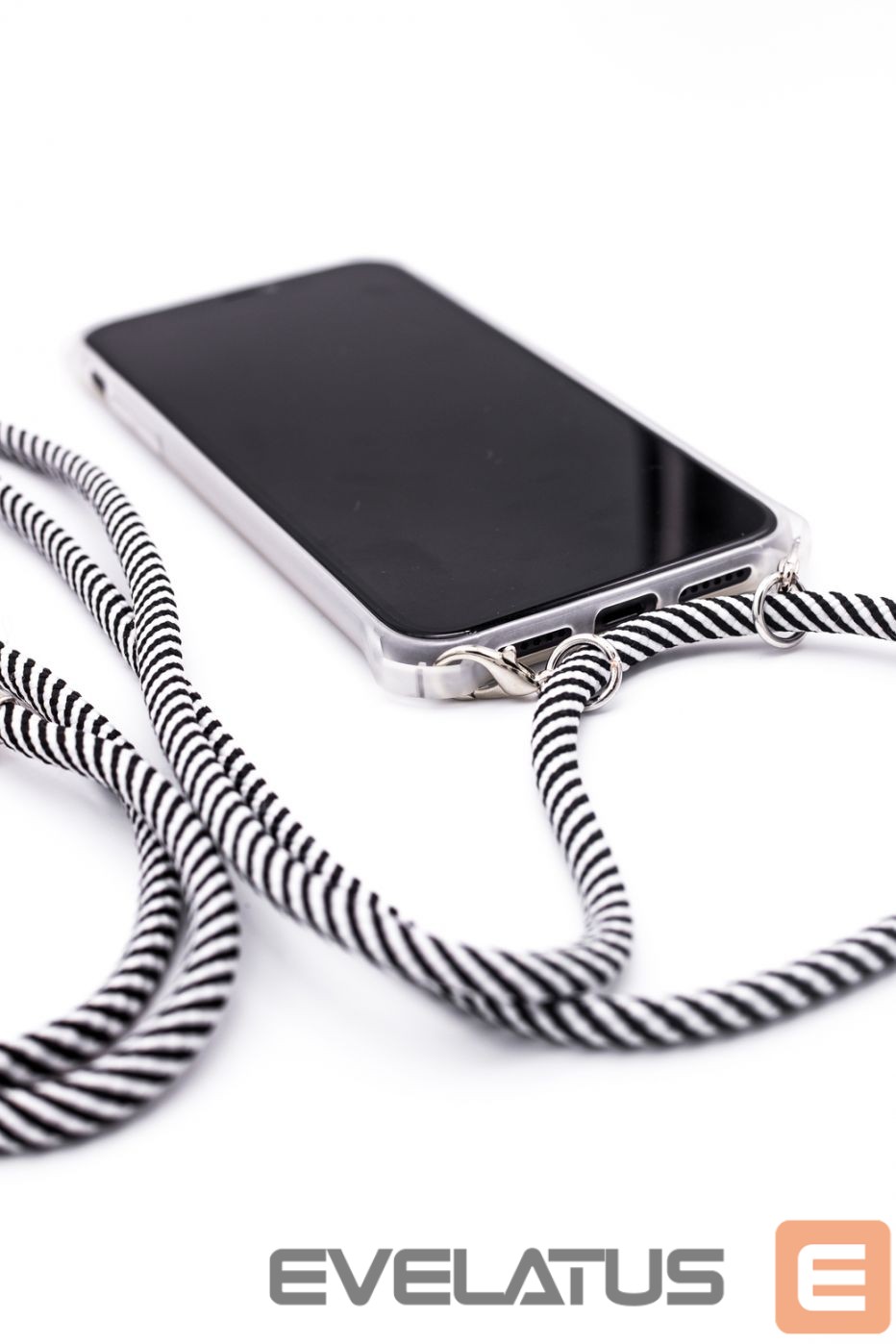 Aizmugurējais vāciņš Evelatus Apple iPhone 11 Pro Max Case with rope Black Stripes Transparent