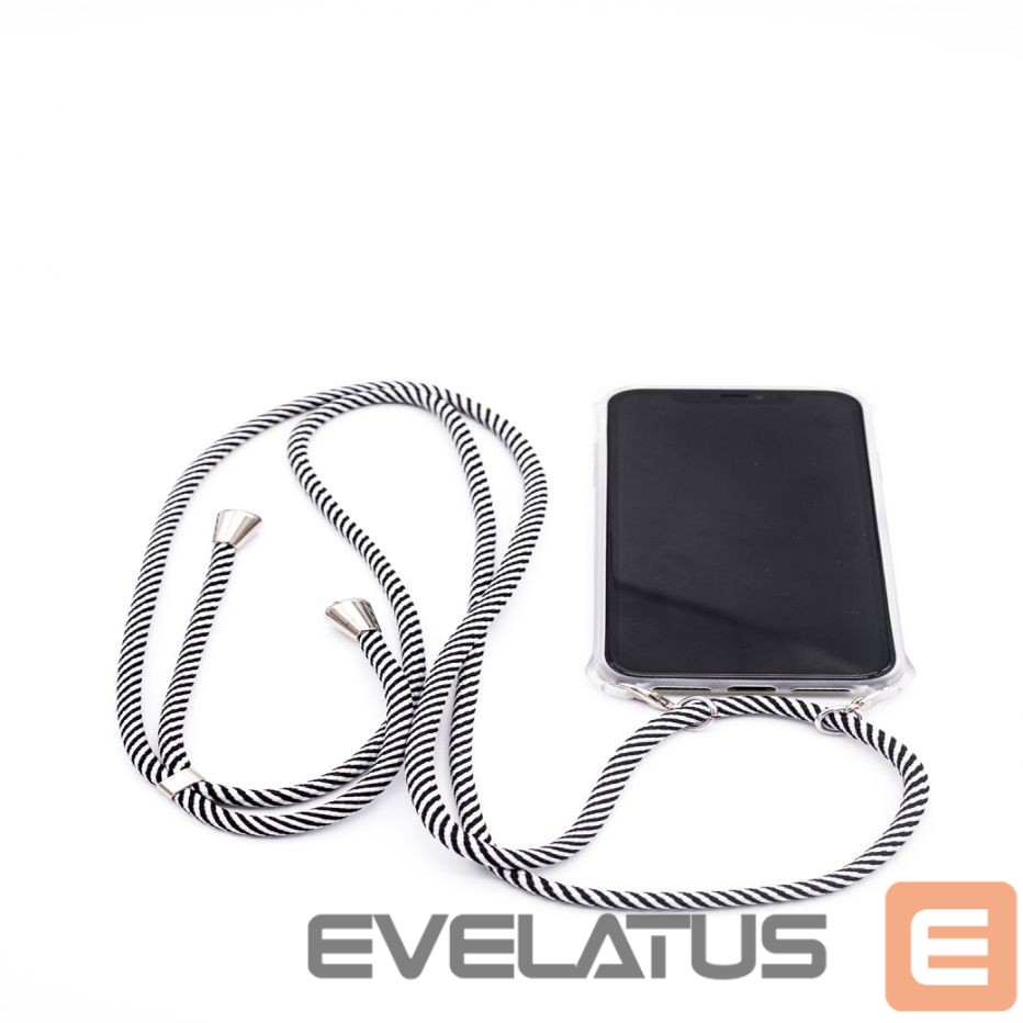 Aizmugurējais vāciņš Evelatus Samsung A30s Case with rope Black Stripes Transparent