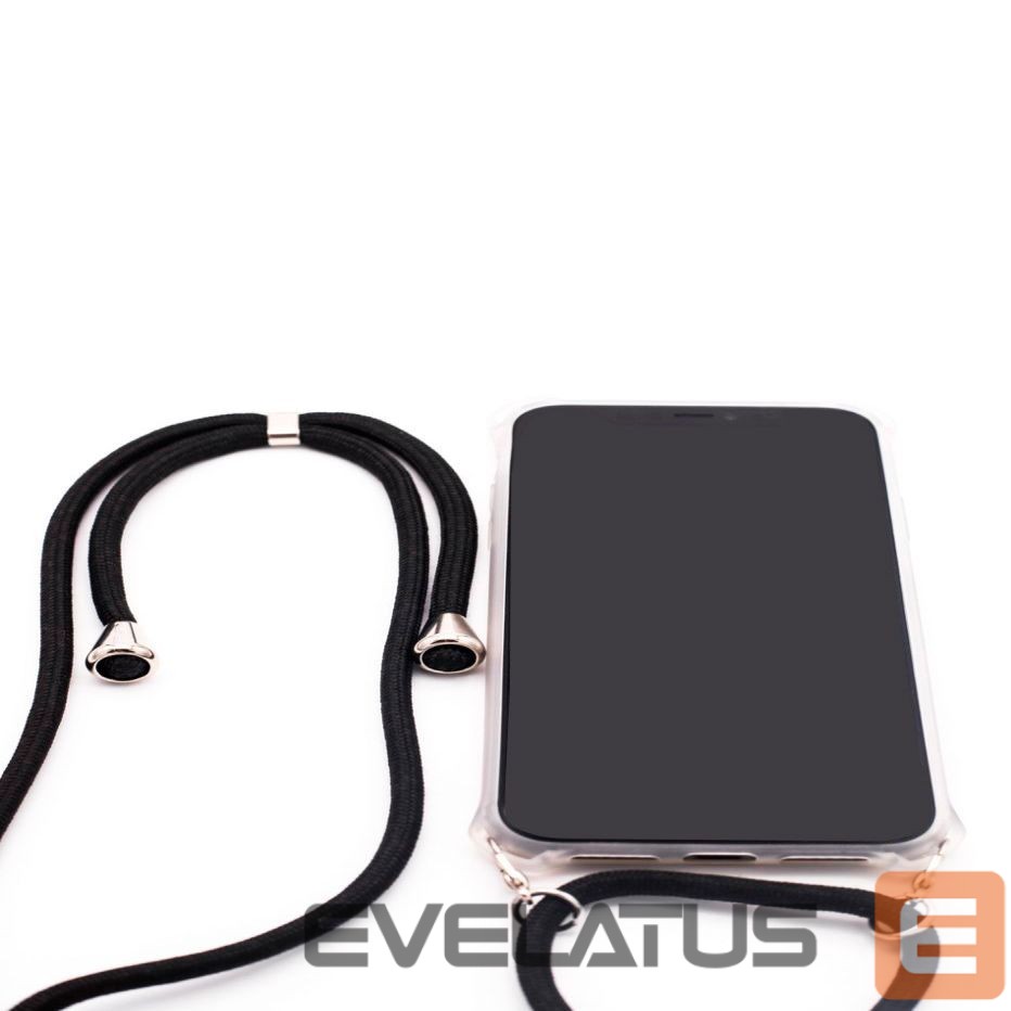 Aizmugurējais vāciņš Evelatus Samsung A40s Case with rope Black Transparent