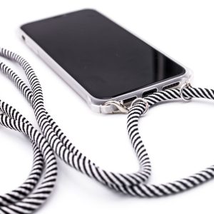 Aizmugurējais vāciņš Evelatus Samsung A40s Case with rope Black Stripes Transparent