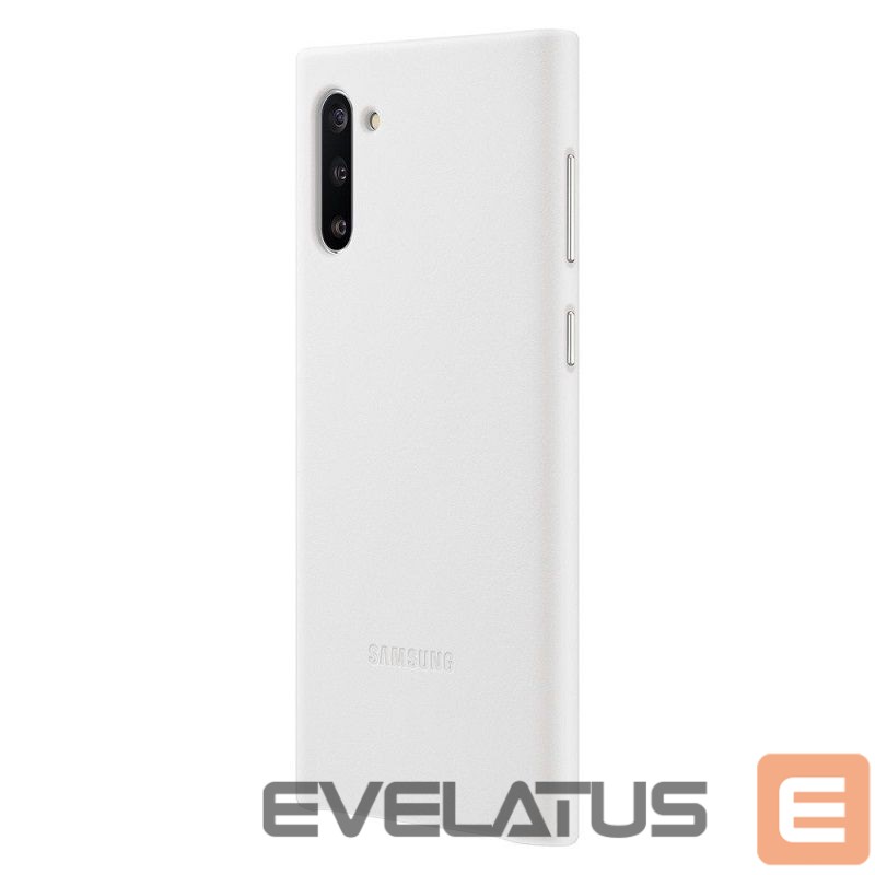 Aizmugurējais vāciņš Samsung Note 10 Leather cover case White