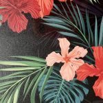Aizsargplēve Evelatus Universal Red Flowers Along With Ferns Colorful Film for Cutter