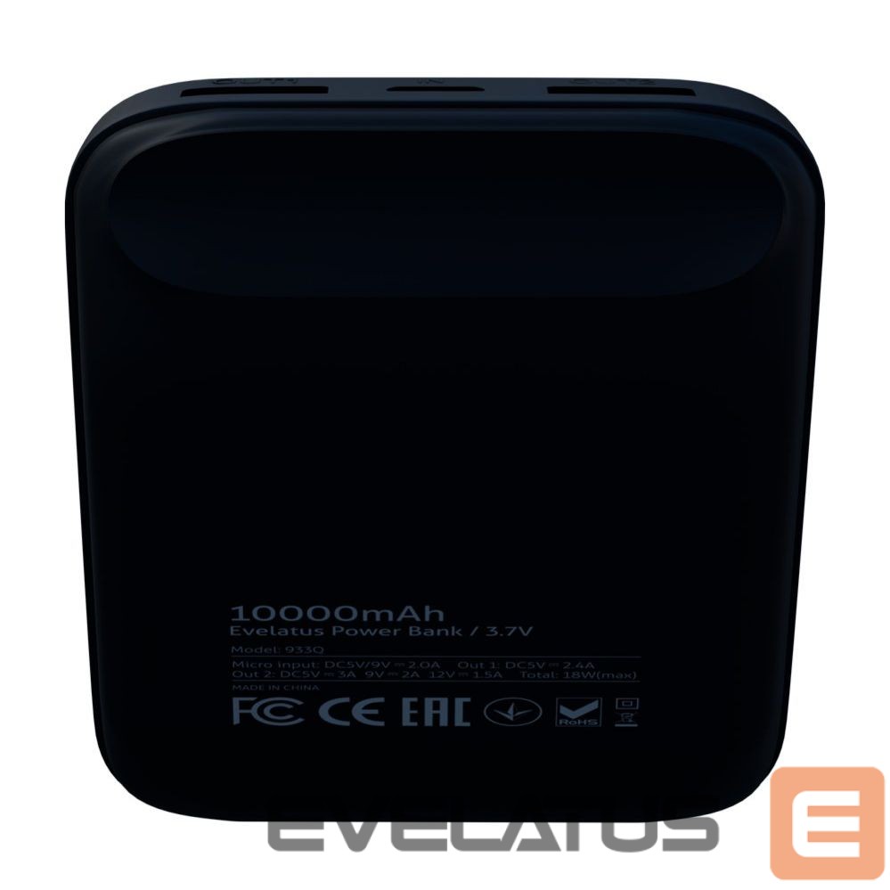Ārējais akumulators Evelatus - Power Bank EPB07 10000 mAh Black