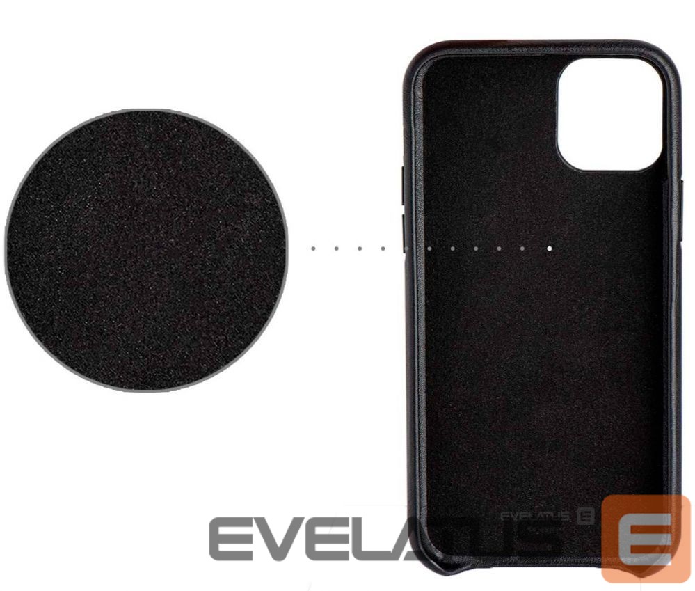 Aizmugurējais vāciņš Evelatus Apple iPhone 11 Pro Max Leather Case Black