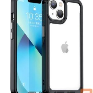 Aizmugurējais vāciņš iLike Apple iPhone 14 hard cover with a gel frame Transparent Black