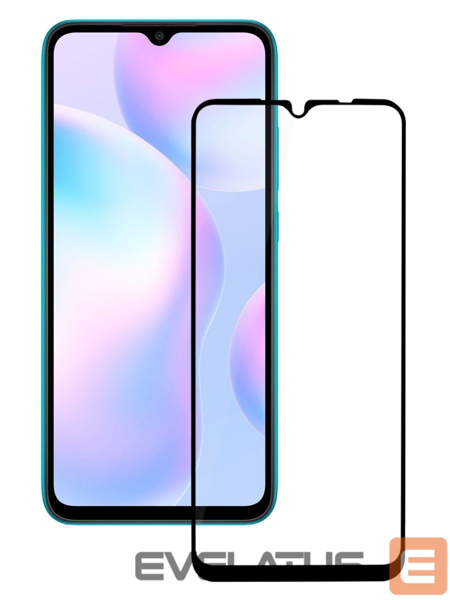Aizsargstikls iLike Xiaomi Xiaomi Redmi 9 2.5D Black Frame Full Glue (without packaging)