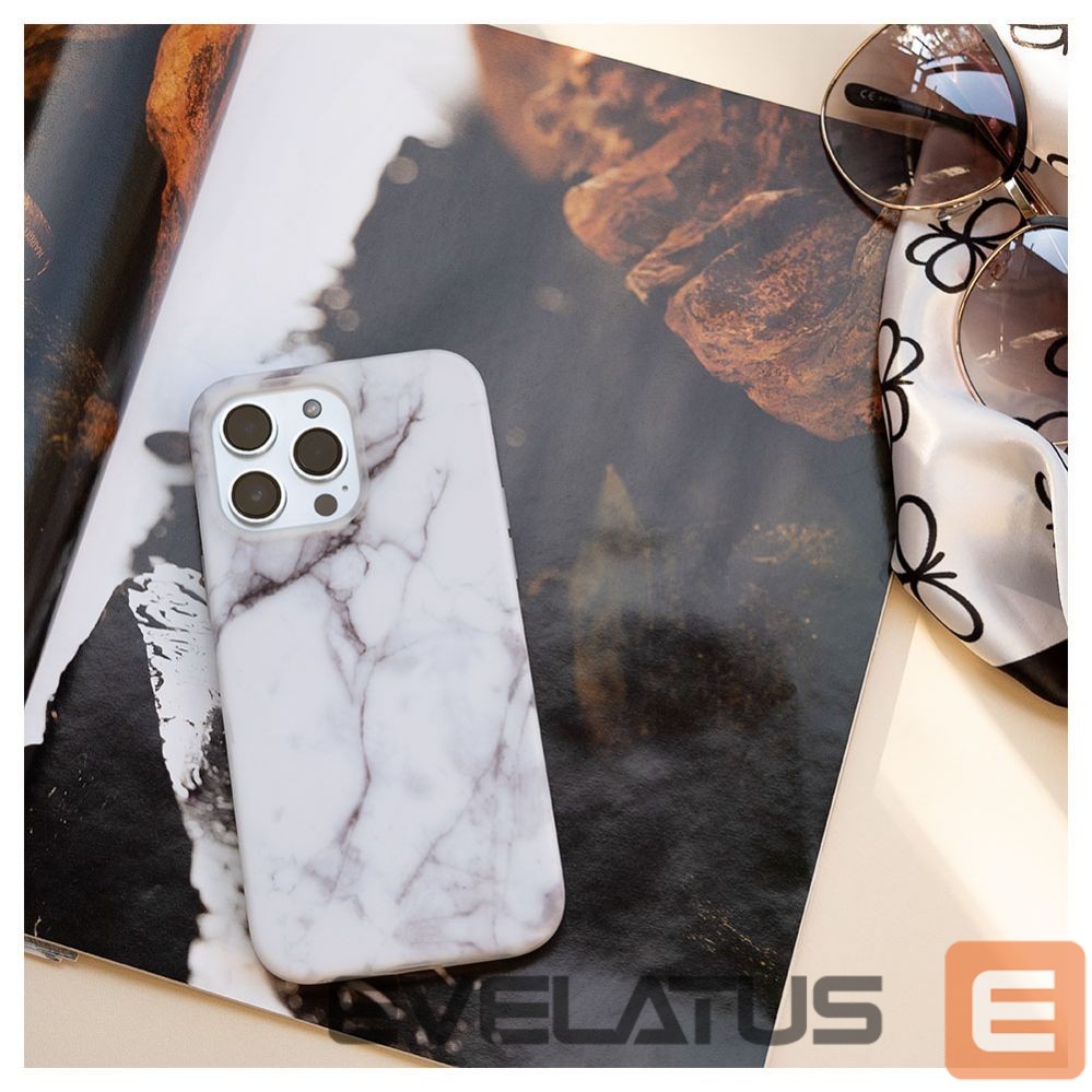 Aizmugurējais vāciņš Evelatus Apple iPhone 14 Pro Max Premium Silicone case Customized Print Marble White