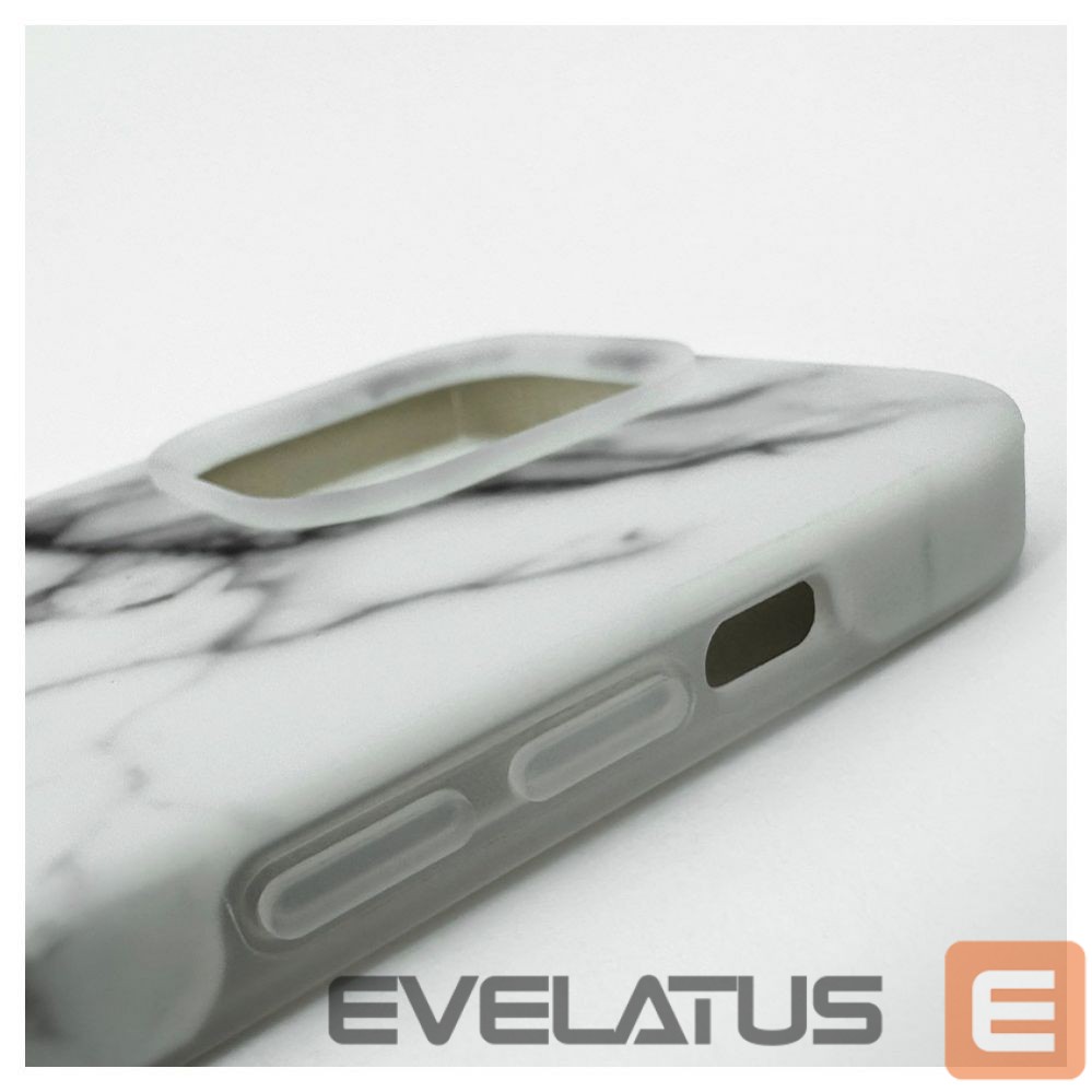 Aizmugurējais vāciņš Evelatus Apple iPhone 14 Pro Max Premium Silicone case Customized Print Marble White