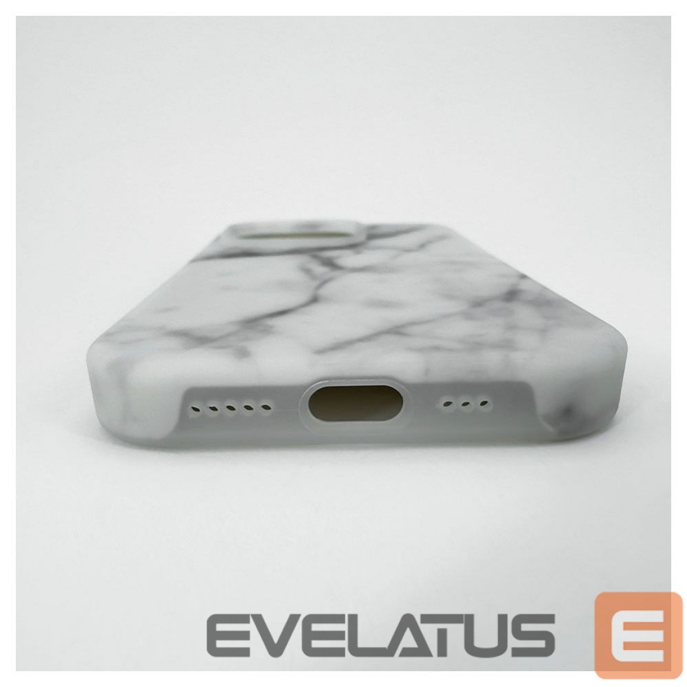 Aizmugurējais vāciņš Evelatus Apple iPhone 14 Pro Max Premium Silicone case Customized Print Marble White