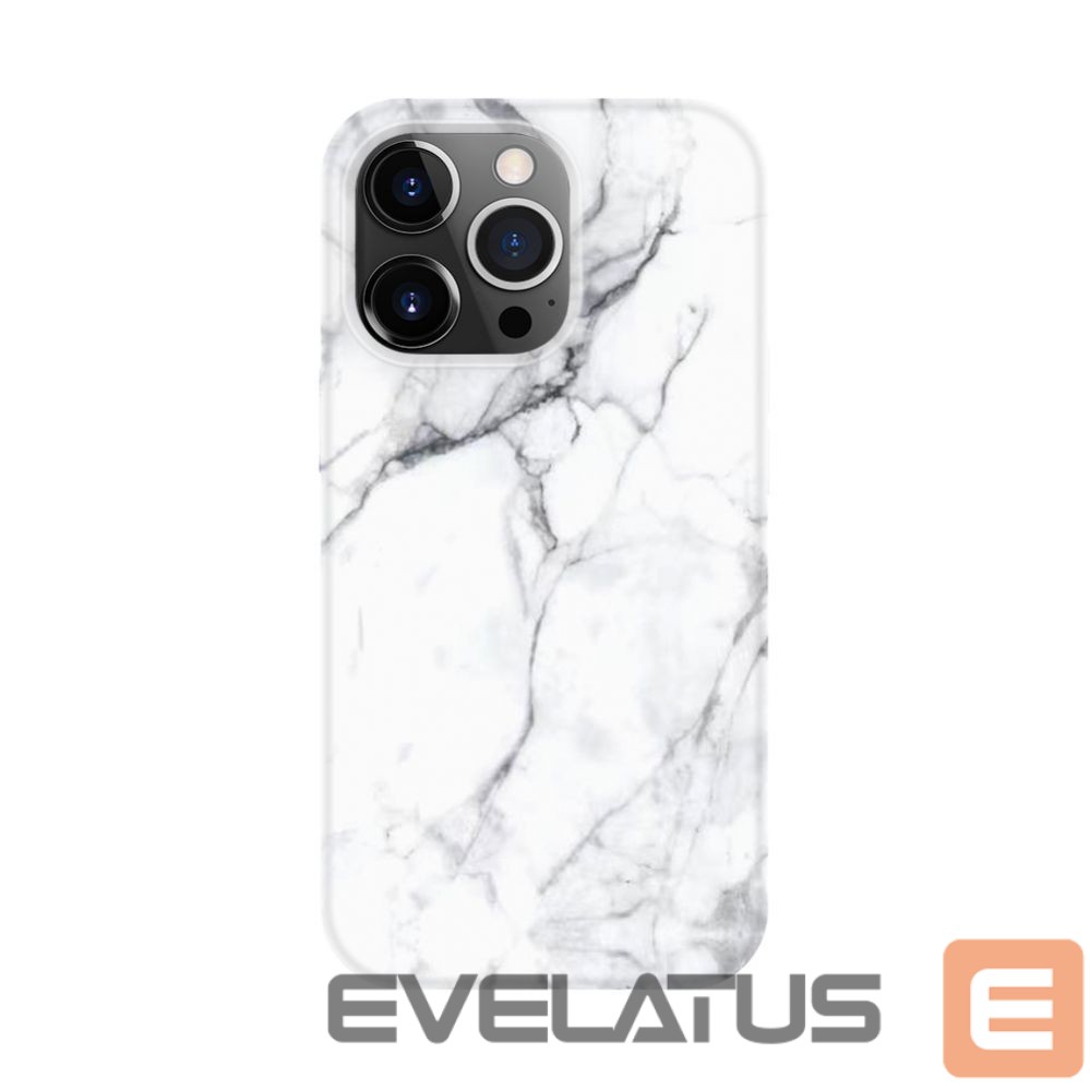 Aizmugurējais vāciņš Evelatus Apple iPhone 14 Pro Max Premium Silicone case Customized Print Marble White