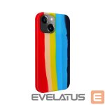 Aizmugurējais vāciņš Evelatus Apple iPhone 14 Silicone case Multi-Colored Rainbow