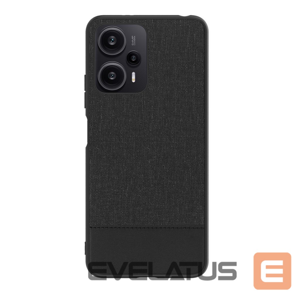 Aizmugurējais vāciņš iLike Xiaomi Redmi Note 12 / Poco X5 Plastic Leather Back Cover Black