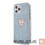 Aizmugurējais vāciņš Guess - iPhone 12/12 Pro PC/TPU Denim Triangle Cover Light Blue