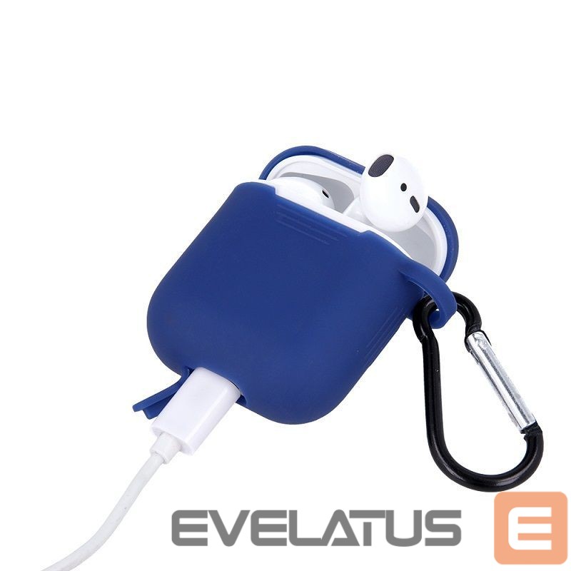 Maciņš austiņām GreenGo Apple AirPods Silicone Case with Hook Dark Blue