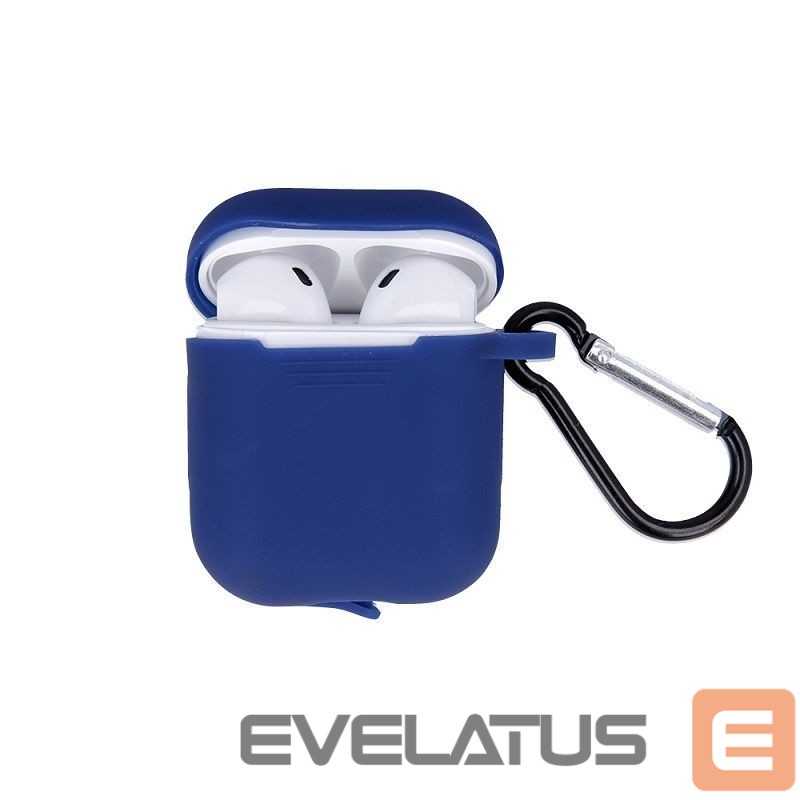Maciņš austiņām GreenGo Apple AirPods Silicone Case with Hook Dark Blue