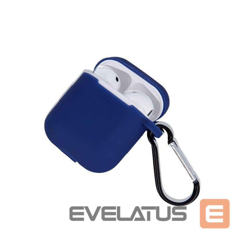 Maciņš austiņām GreenGo Apple AirPods Silicone Case with Hook Dark Blue