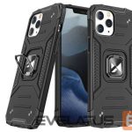 Aizmugurējais vāciņš Wozinsky Apple iPhone 12 Pro Max Ring Armor Case Kickstand Tough Rugged Cover Black