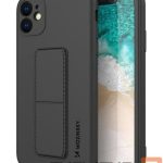 Aizmugurējais vāciņš Wozinsky - iPhone 12 silicone case with stand Kickstand Case Black
