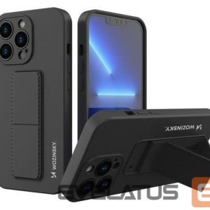 Aizmugurējais vāciņš Wozinsky Apple iPhone 13 Pro silicone case with stand Kickstand Case Black