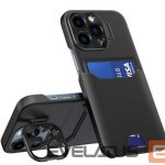 Aizmugurējais vāciņš iLike Apple iPhone 14 Pro Leather Stand Case cover card wallet with stand Black