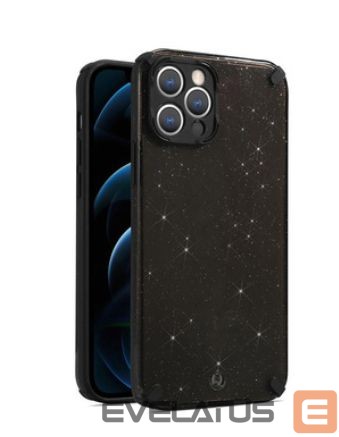Aizmugurējais vāciņš iLike Apple IPHONE 12 PRO MAX ARMOR GLITTER CASE Black