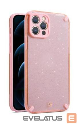 Aizmugurējais vāciņš iLike Apple IPHONE 12 PRO ARMOR GLITTER CASE Pink