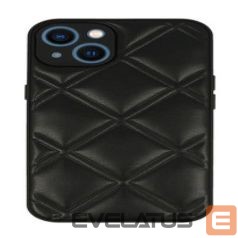 Aizmugurējais vāciņš iLike Apple IPHONE 14 LEATHER 3D CASE Black
