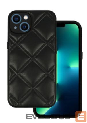 Aizmugurējais vāciņš iLike Apple IPHONE 14 LEATHER 3D CASE Black