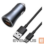 Auto lādētāji Baseus  Contactor Pro fast car charger 2x USB 40 W Quick Charge SCP FCP AFC + USB cable - USB Type C Grey