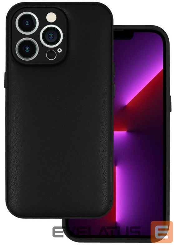 Aizmugurējais vāciņš iLike Samsung GALAXY A14 4G LEATHER 3D CASE Black