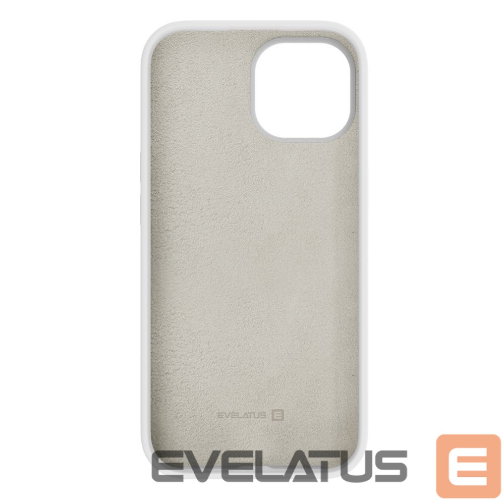 Aizmugurējais vāciņš Evelatus Apple iPhone 15 Premium Soft Touch Silicone Case White