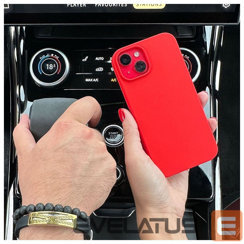 Aizmugurējais vāciņš Evelatus Apple iPhone 15 Premium Soft Touch Silicone Case Red