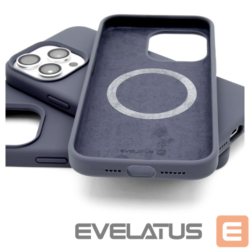 Aizmugurējais vāciņš Evelatus Apple iPhone 15 Pro Premium Magsafe Soft Touch Silicone Case Midnight Blue