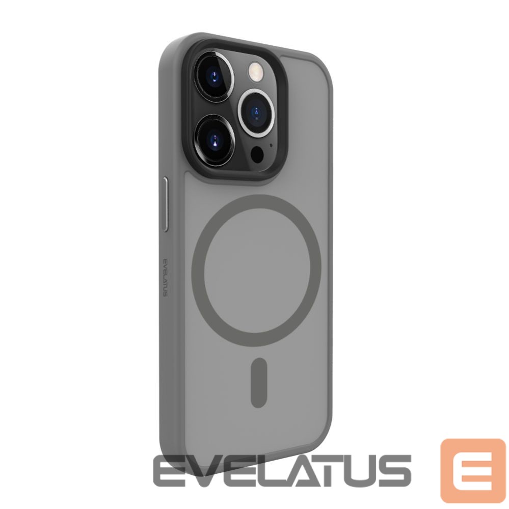 Aizmugurējais vāciņš Evelatus Apple iPhone 15 Pro Hybird Case With Magsafe PC+TPU Silver