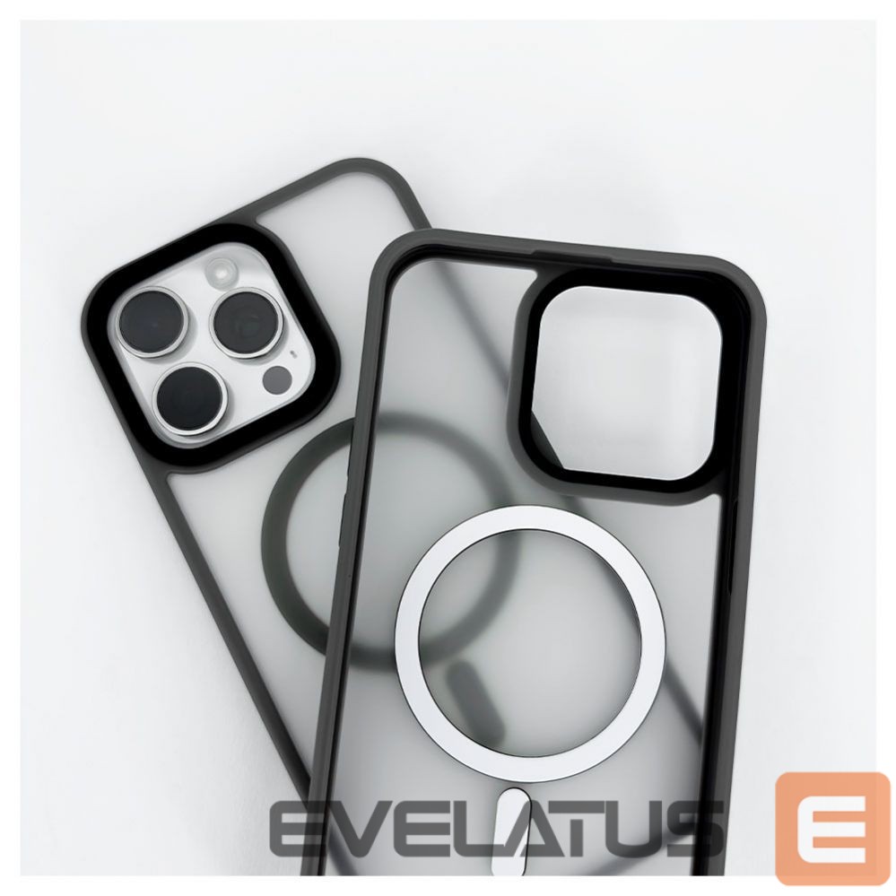 Aizmugurējais vāciņš Evelatus Apple iPhone 15 Pro Hybird Case With Magsafe PC+TPU Silver