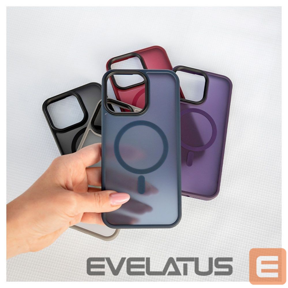 Aizmugurējais vāciņš Evelatus Apple iPhone 15 Pro Max Hybird Case With Magsafe PC+TPU Plum