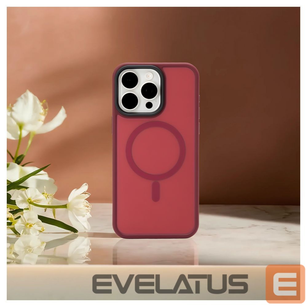 Aizmugurējais vāciņš Evelatus Apple iPhone 15 Pro Max Hybird Case With Magsafe PC+TPU Plum