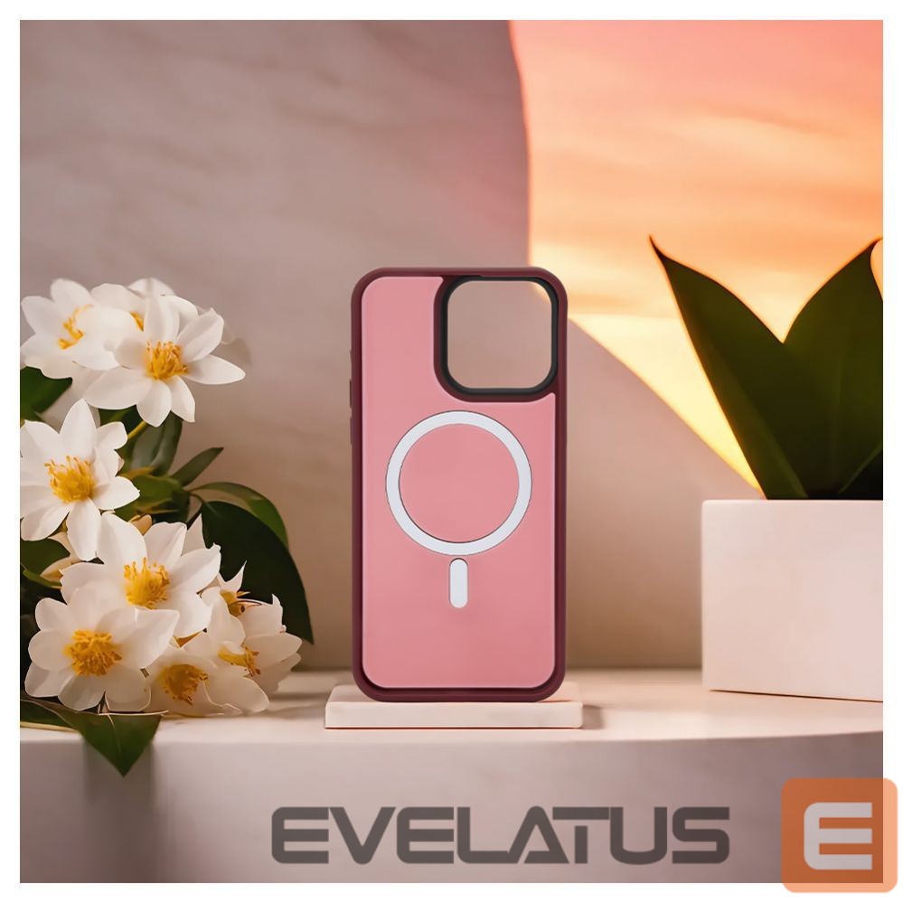 Aizmugurējais vāciņš Evelatus Apple iPhone 15 Pro Max Hybird Case With Magsafe PC+TPU Plum