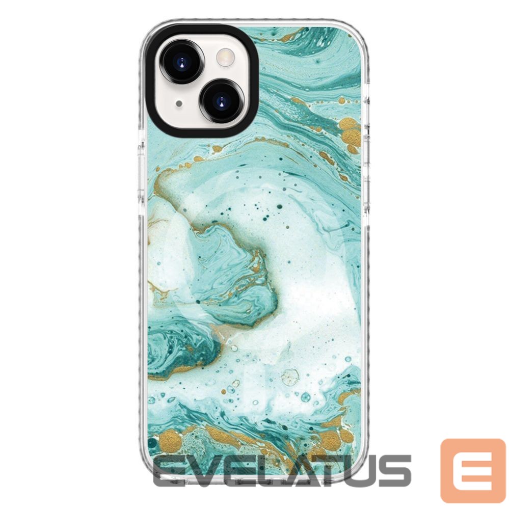 Aizmugurējais vāciņš Evelatus Apple iPhone 15 PC+TPU With MagSafe Customized Print Blue Marble