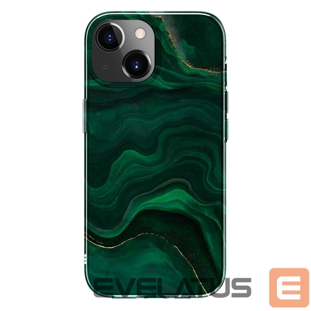Aizmugurējais vāciņš Evelatus Apple iPhone 15 PC Customized Print Design Marble Green