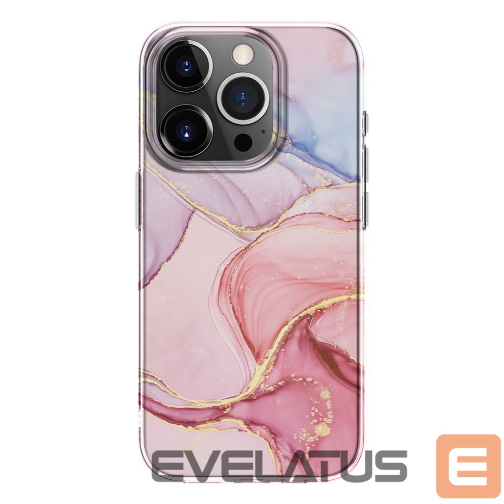 Aizmugurējais vāciņš Evelatus Apple iPhone 15 Pro PC Customized Print Design Marble Pink