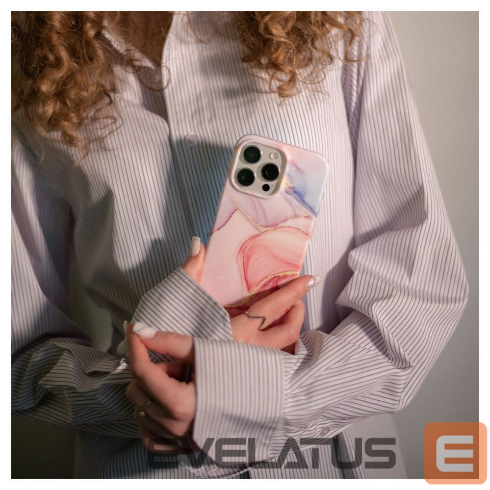 Aizmugurējais vāciņš Evelatus Apple iPhone 15 Pro PC Customized Print Design Marble Pink