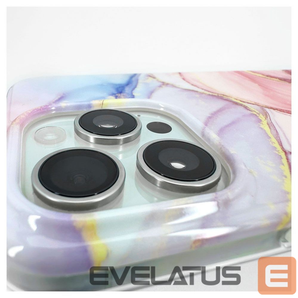 Aizmugurējais vāciņš Evelatus Apple iPhone 15 Pro PC Customized Print Design Marble Pink