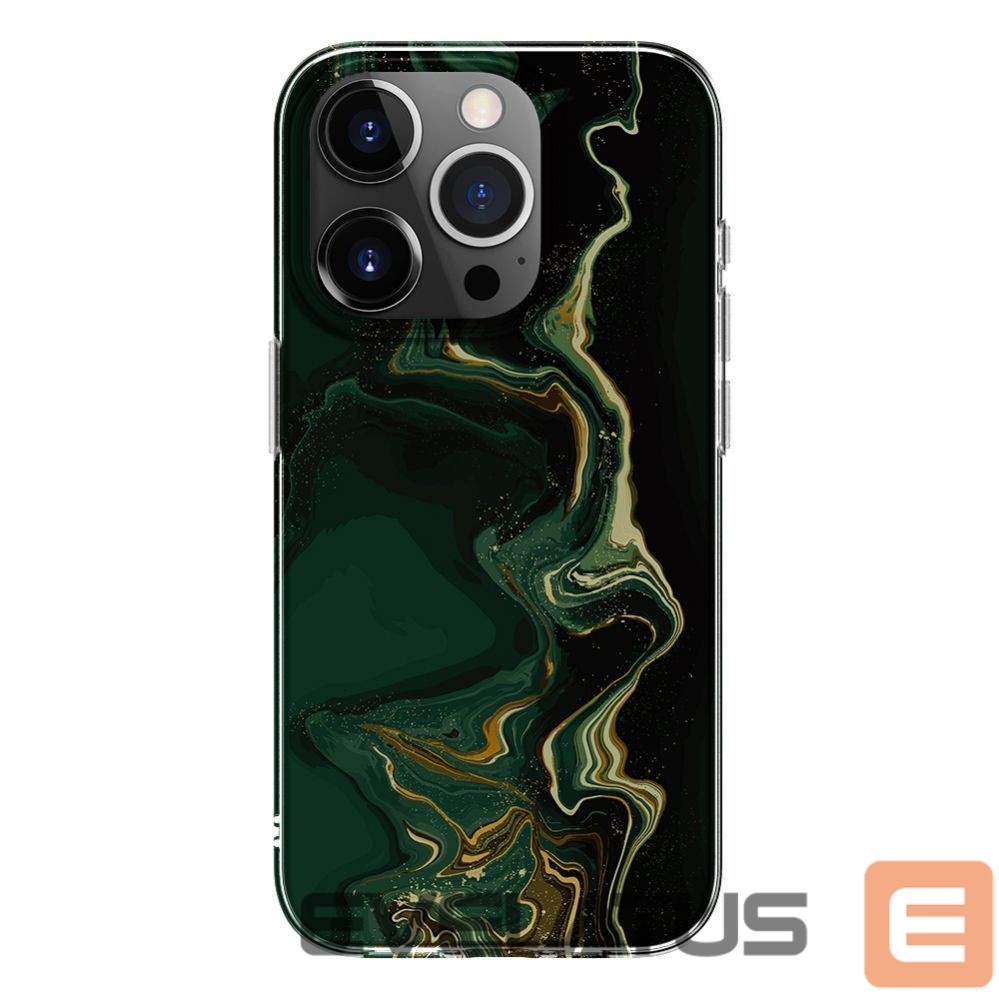 Aizmugurējais vāciņš Evelatus Apple iPhone 15 Pro Max PC Customized Print Design Marble Dark Green